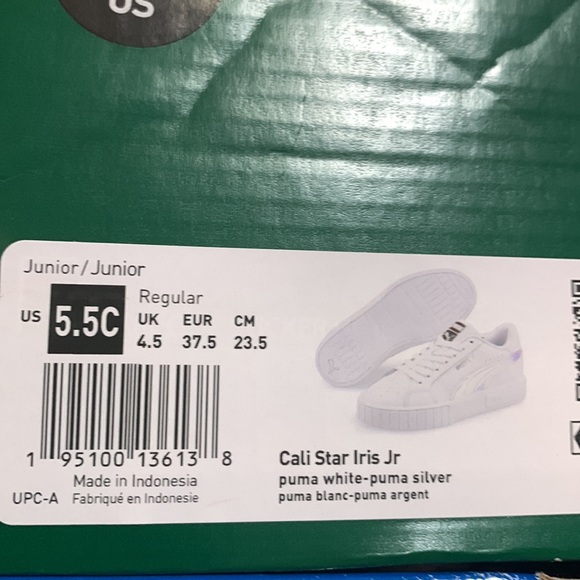 New💗🆕Puma Cali star iris Jr Sneaker - White Junior size 5.5 - Picture 9 of 10